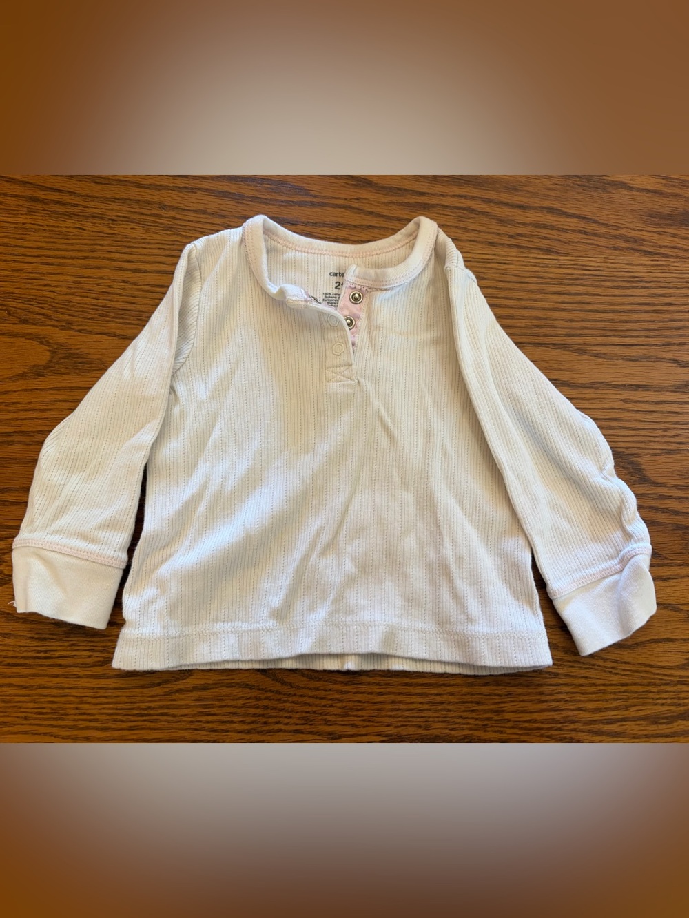 Carter's Light white Long-Sleeve Waffle Henley